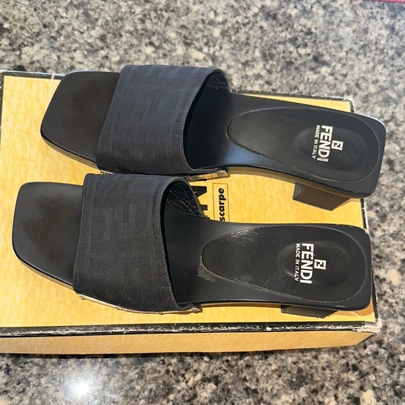 Fendi Shoes - Fendi Black Slide Sandals
